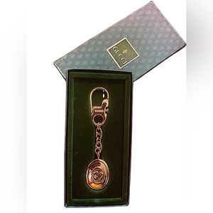 VERY RARE 1984 Gucci GG Monogram Keychain new in box with COA